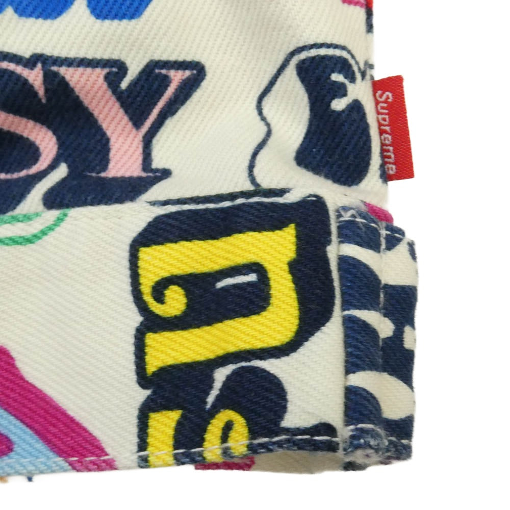 Supreme シュプリーム HYSTERIC GLAMOUR ヒステリックグラマー 17AW × HYSTERIC GLAMOUR Text Work Jacket ヒステリックグラマー ロゴ 総柄 ワーク ジャケット マルチカラー系 M【中古】
