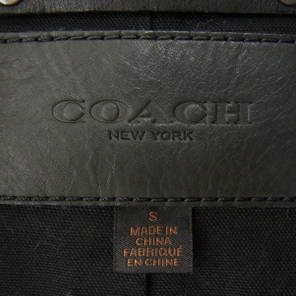 COACH コーチ シープスキン ボンバー ジップアップ レザー ジャケット ブルゾン ブラック系 S【中古】
