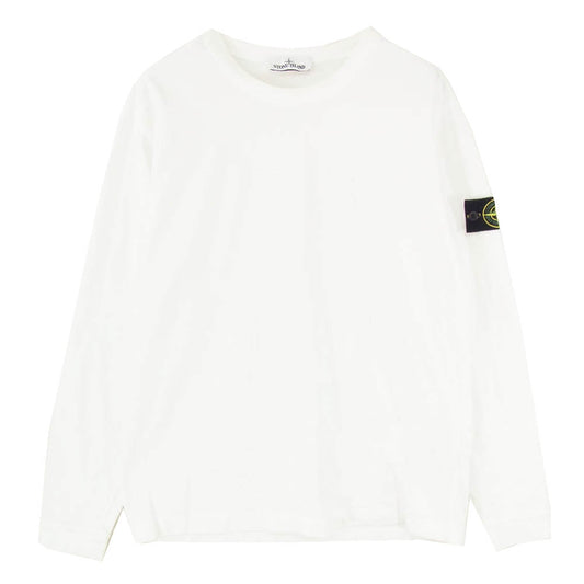 STONE ISLAND ストーンアイランド 19SS 701562150 LOGO WAPPEN L/S TEE ヘビーウェイト ロゴ ワッペン ロングスリーブ Tシャツ 長袖 カットソー スウェット ホワイト系 L【中古】