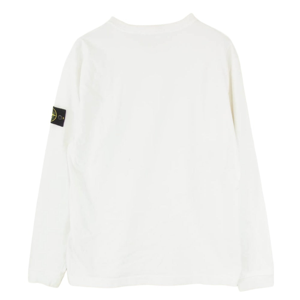 STONE ISLAND ストーンアイランド 19SS 701562150 LOGO WAPPEN L/S TEE ヘビーウェイト ロゴ ワッペン ロングスリーブ Tシャツ 長袖 カットソー スウェット ホワイト系 L【中古】