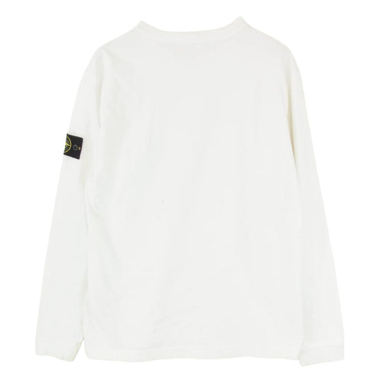 STONE ISLAND ストーンアイランド 19SS 701562150 LOGO WAPPEN L/S TEE ヘビーウェイト ロゴ ワッペン ロングスリーブ Tシャツ 長袖 カットソー スウェット ホワイト系 L【中古】