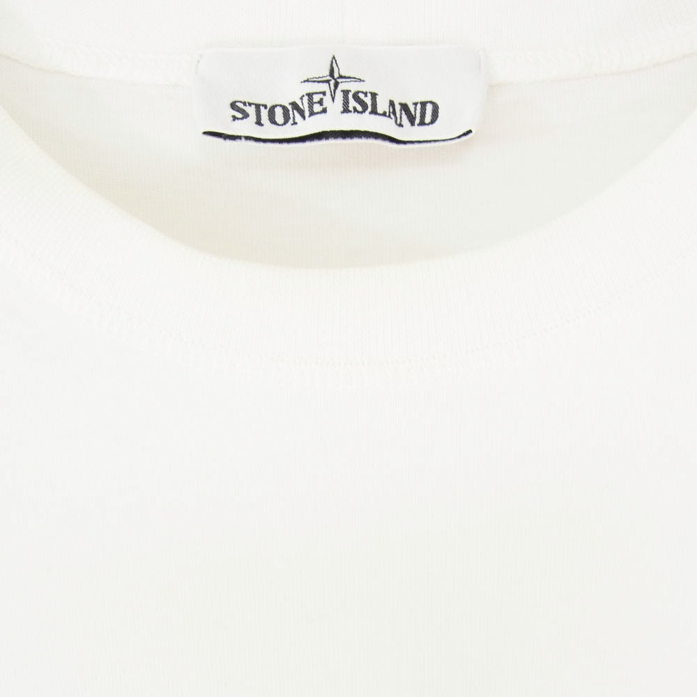 STONE ISLAND ストーンアイランド 19SS 701562150 LOGO WAPPEN L/S TEE ヘビーウェイト ロゴ ワッペン ロングスリーブ Tシャツ 長袖 カットソー スウェット ホワイト系 L【中古】