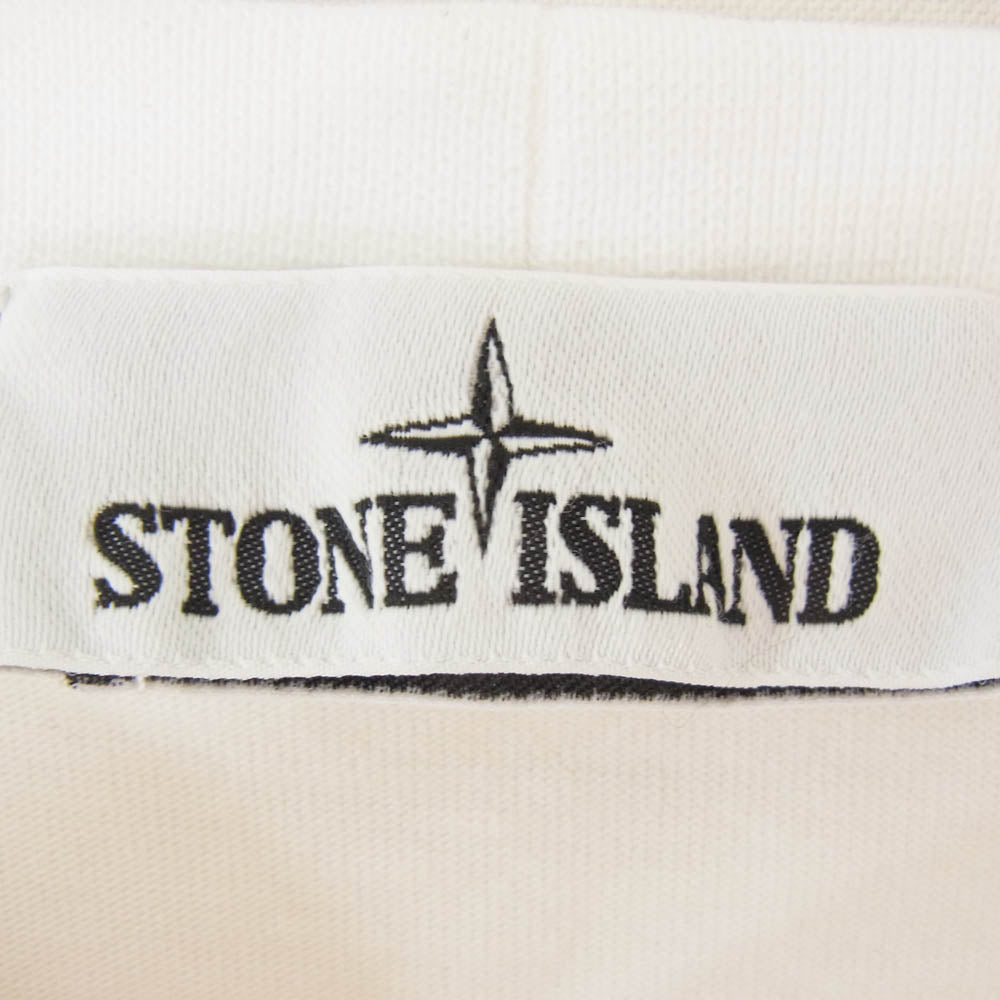 STONE ISLAND ストーンアイランド 19SS 701562150 LOGO WAPPEN L/S TEE ヘビーウェイト ロゴ ワッペン ロングスリーブ Tシャツ 長袖 カットソー スウェット ホワイト系 L【中古】