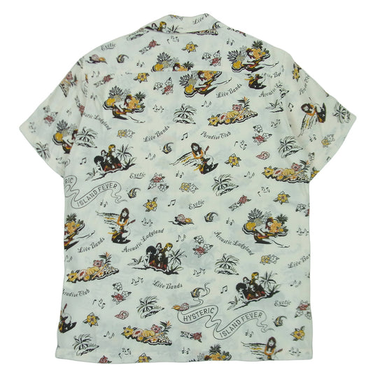 HYSTERIC GLAMOUR ヒステリックグラマー 17SS 02171AH08 レーヨン 総柄 アロハシャツ 開襟 半袖 シャツ ホワイト系 S【中古】