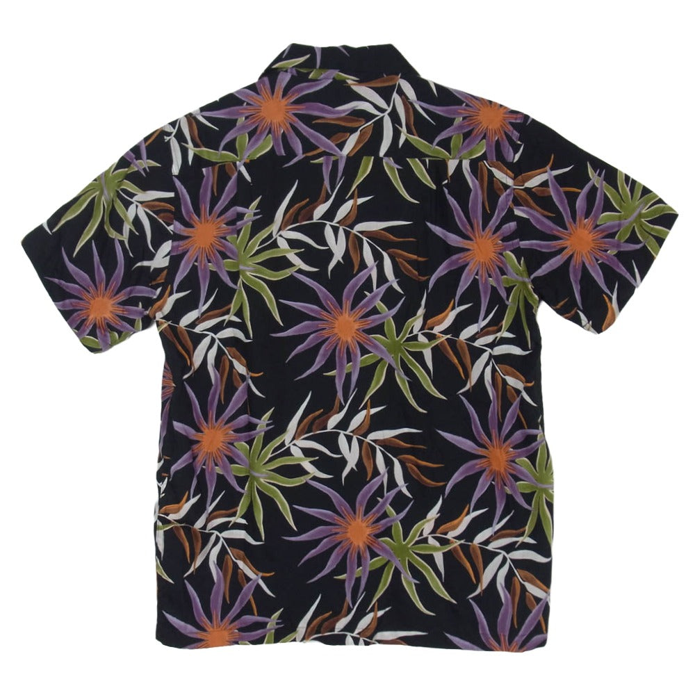 WACKO MARIA ワコマリア 16SS 16SS-WMS-HI02 PRINTED FLOWER S/S HAWAIAN SHIRTS フラワー柄 ハワイアン オープンカラーシャツ 開襟 半袖 シャツ ブラック系 S【中古】