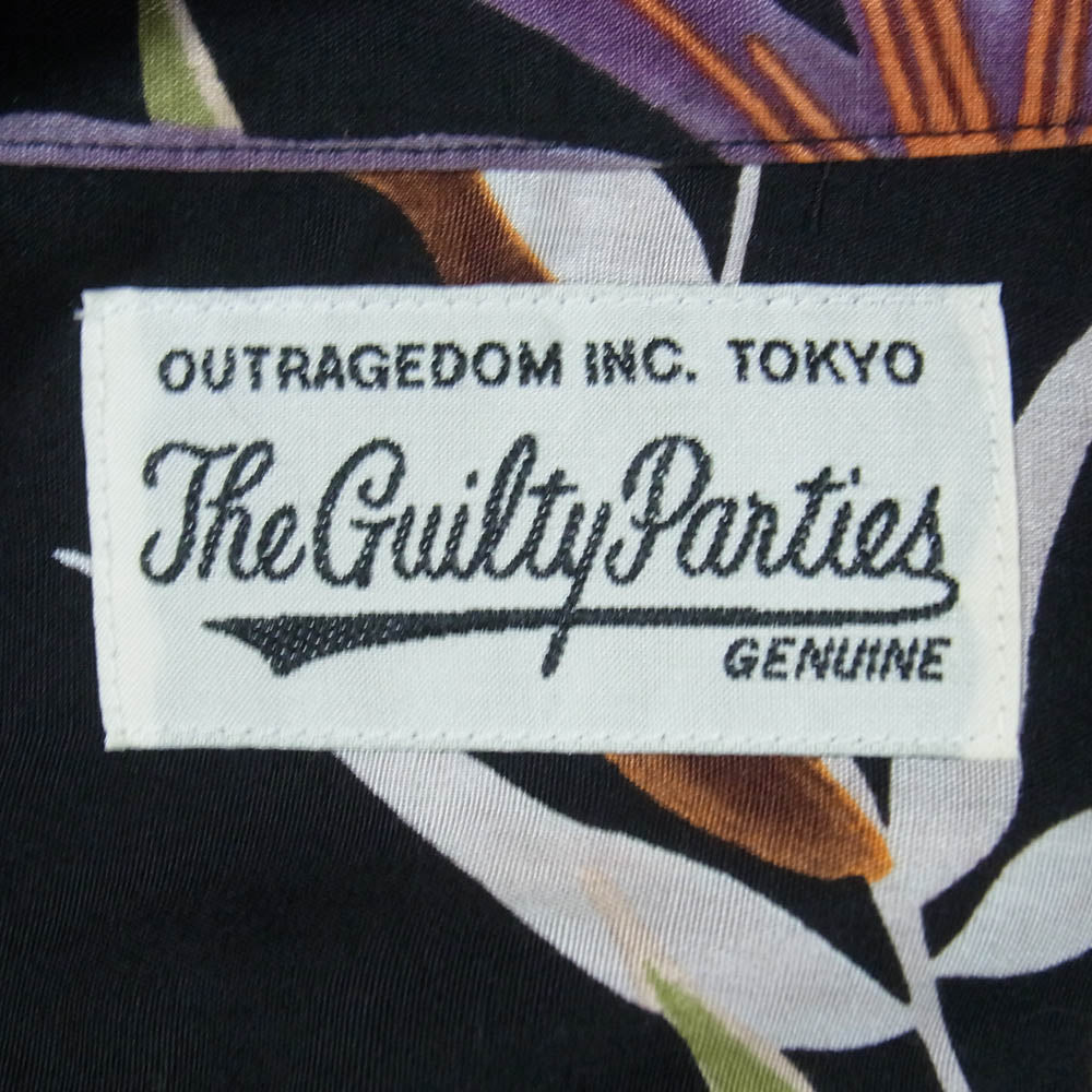 WACKO MARIA ワコマリア 16SS 16SS-WMS-HI02 PRINTED FLOWER S/S HAWAIAN SHIRTS フラワー柄 ハワイアン オープンカラーシャツ 開襟 半袖 シャツ ブラック系 S【中古】