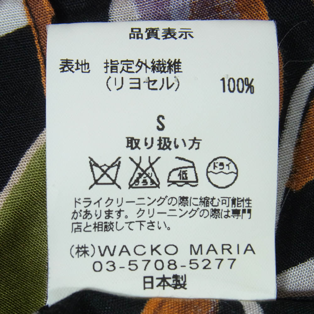 WACKO MARIA ワコマリア 16SS 16SS-WMS-HI02 PRINTED FLOWER S/S HAWAIAN SHIRTS フラワー柄 ハワイアン オープンカラーシャツ 開襟 半袖 シャツ ブラック系 S【中古】