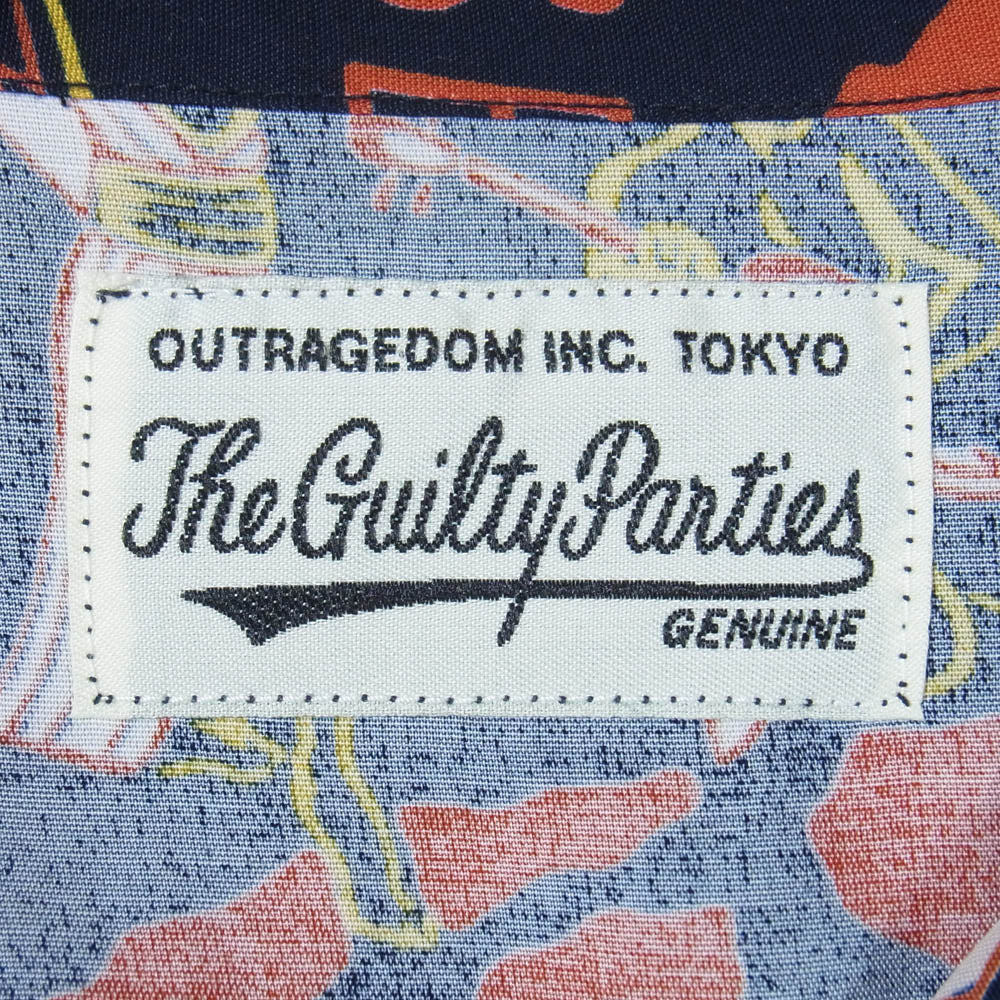WACKO MARIA ワコマリア 17SS FUCK DREAM PARADISE ハワイアン オープンカラーシャツ 開襟 半袖 シャツ ブラック系 S【中古】