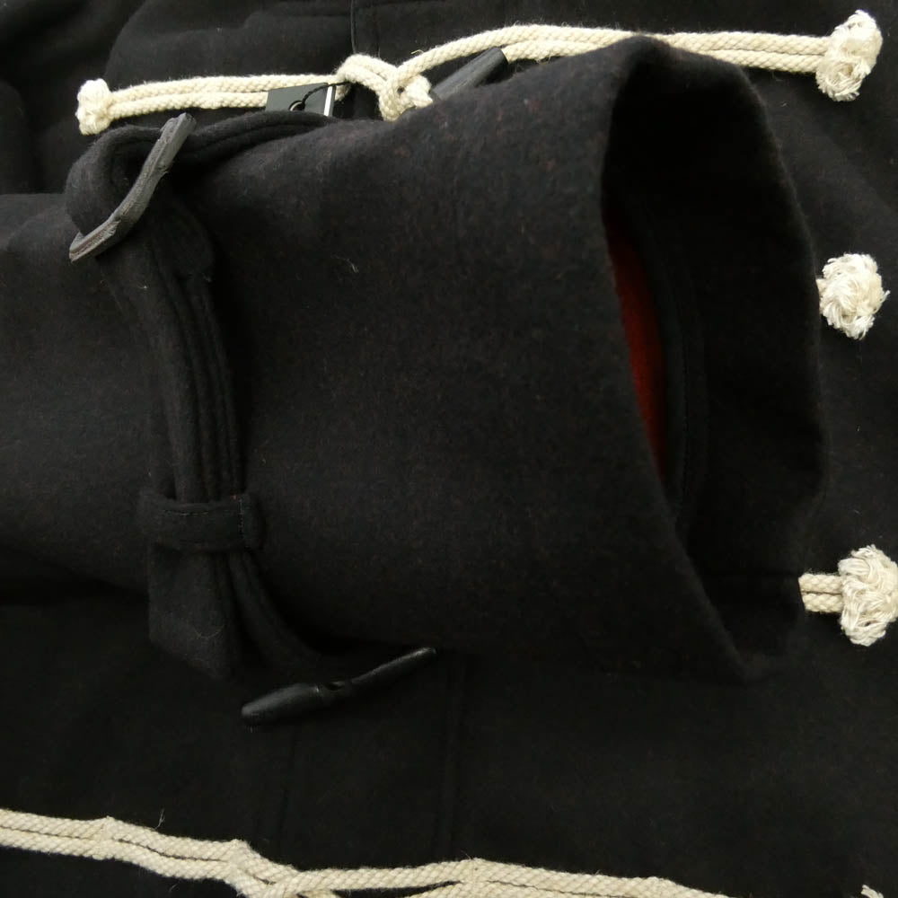 SHAREEF シャリーフ W FACE MELTON DUFFLE COAT ダブルフェイス メルトン フーデッド ダッフルコート ブラック系 オレンジ系 2【極上美品】【中古】