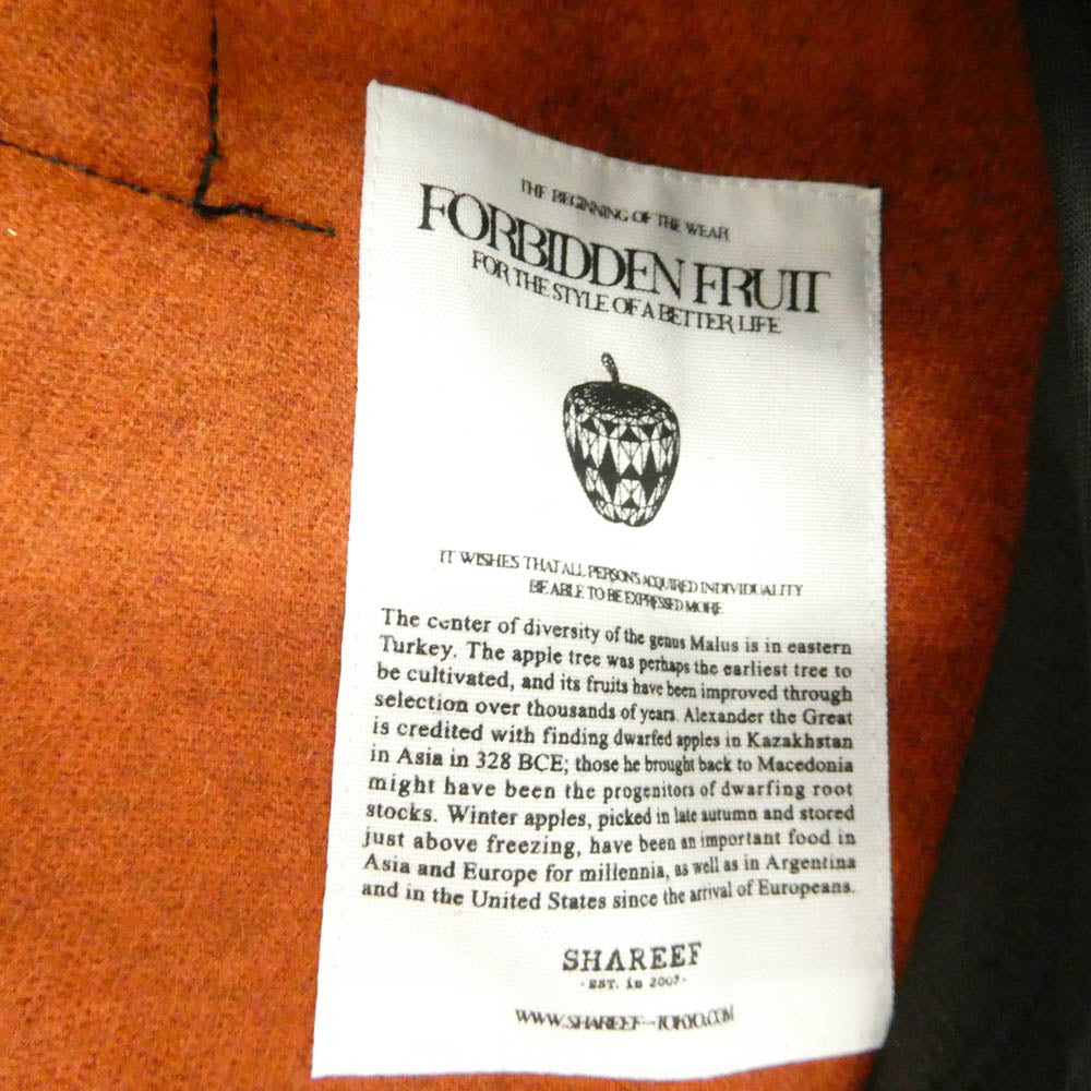 SHAREEF シャリーフ W FACE MELTON DUFFLE COAT ダブルフェイス メルトン フーデッド ダッフルコート ブラック系 オレンジ系 2【極上美品】【中古】