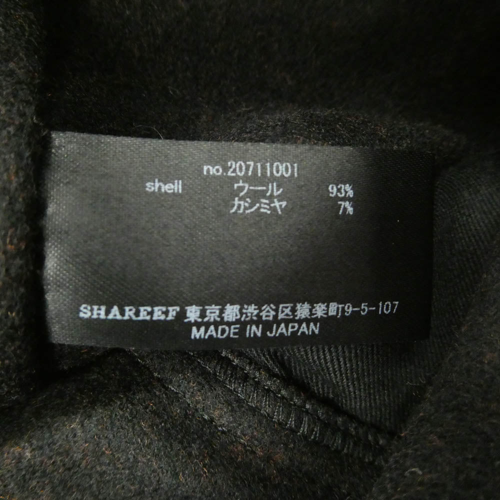 SHAREEF シャリーフ W FACE MELTON DUFFLE COAT ダブルフェイス メルトン フーデッド ダッフルコート ブラック系 オレンジ系 2【極上美品】【中古】