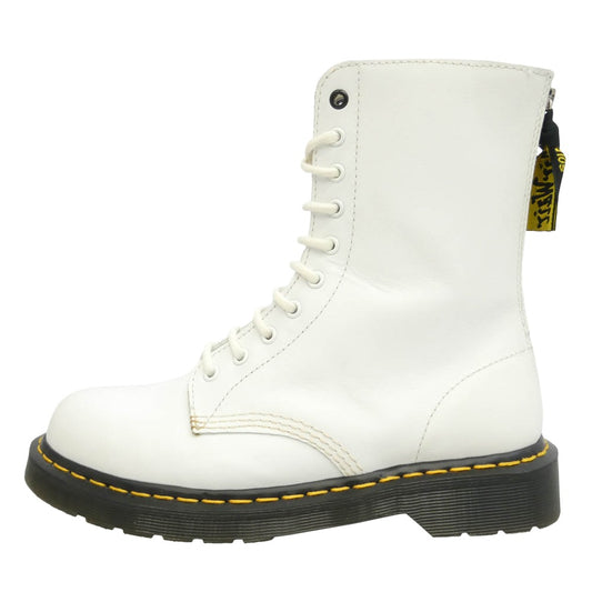 Y's Yohji Yamamoto ワイズ ヨウジヤマモト Dr.Martens ドクターマーチン × DR. MARTENS ドクターマーチン Wネーム AW006 10 EYE 10ホール ホワイトレザー ブーツ ホワイト系 UK8【美品】【中古】