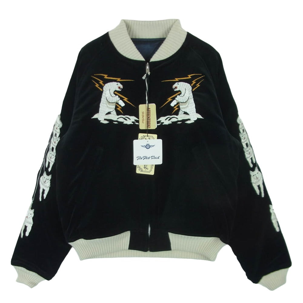 THE FLAT HEAD ザフラットヘッド SV-53 ALASKA 別珍 JKT リバーシブル アラスカ アラジャン スカジャン ブラック系 S【極上美品】【中古】