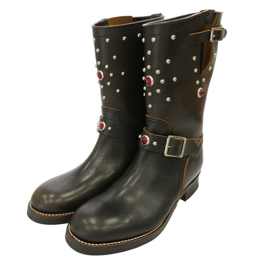 DAPPER'S ダッパーズ 40sスタイル スタッズ装飾 エンジニアブーツ ブラウン系 8【中古】
