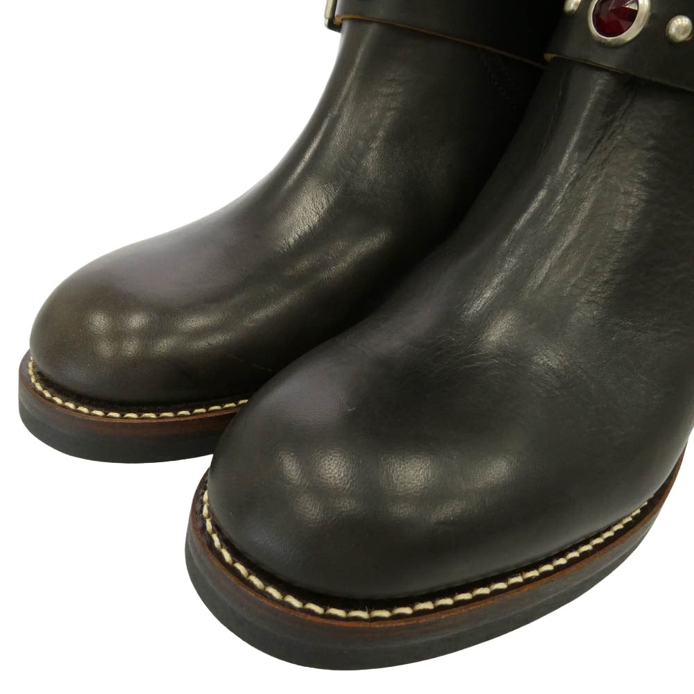 DAPPER'S ダッパーズ 40sスタイル スタッズ装飾 エンジニアブーツ ブラウン系 8【中古】