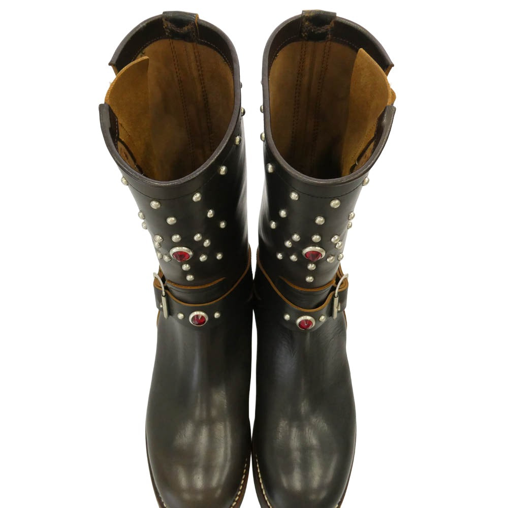 DAPPER'S ダッパーズ 40sスタイル スタッズ装飾 エンジニアブーツ ブラウン系 8【中古】