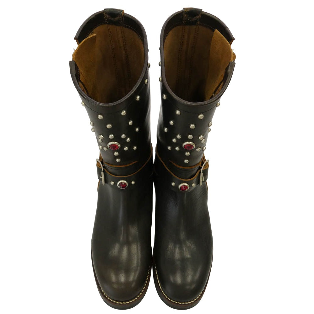 DAPPER'S ダッパーズ 40sスタイル スタッズ装飾 エンジニアブーツ ブラウン系 8【中古】