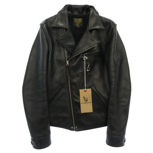 FINE CREEK LEATHERS ファインクリークレザー Nowk ノーク フルベジタブルタンニン鞣し レザー ダブルライダース ジャケット ブラック系 36【極上美品】【中古】