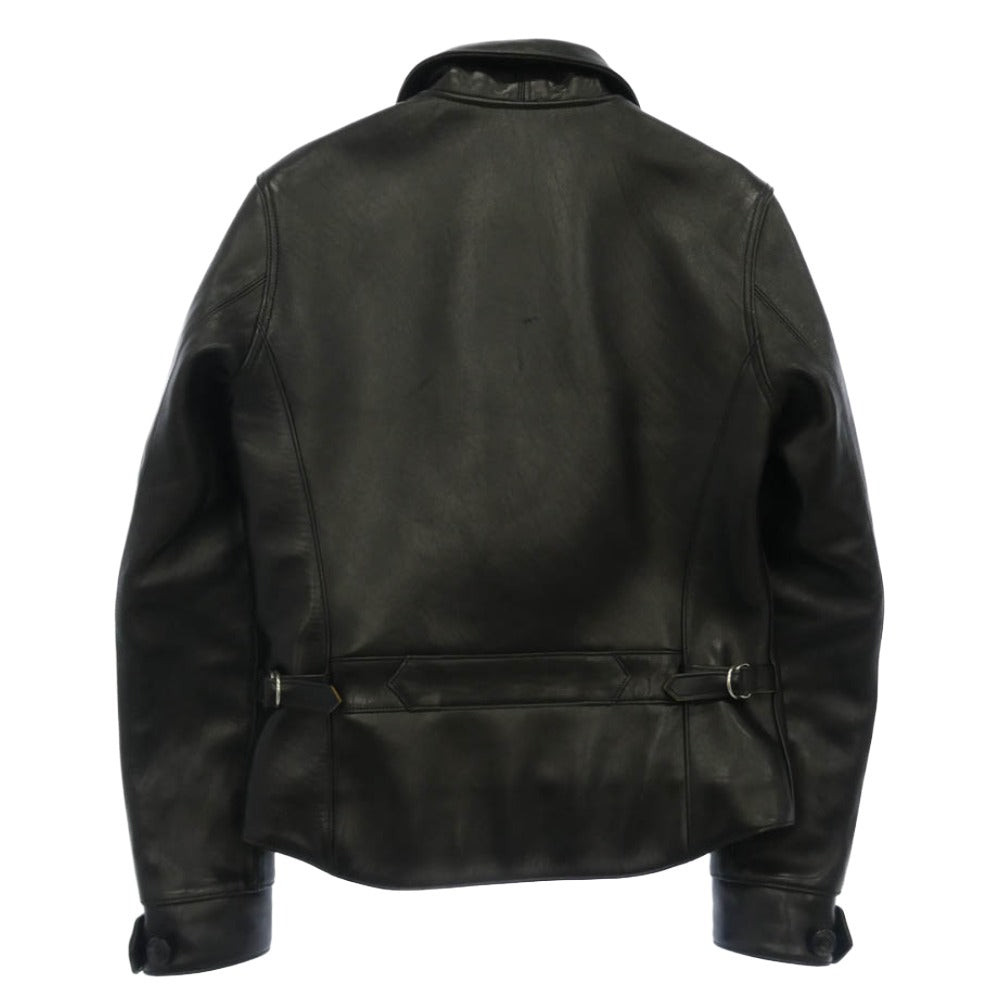 FINE CREEK LEATHERS ファインクリークレザー Nowk ノーク フルベジタブルタンニン鞣し レザー ダブルライダース ジャケット ブラック系 36【極上美品】【中古】