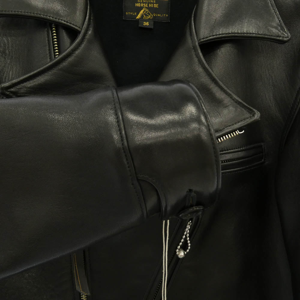 FINE CREEK LEATHERS ファインクリークレザー Nowk ノーク フルベジタブルタンニン鞣し レザー ダブルライダース ジャケット ブラック系 36【極上美品】【中古】