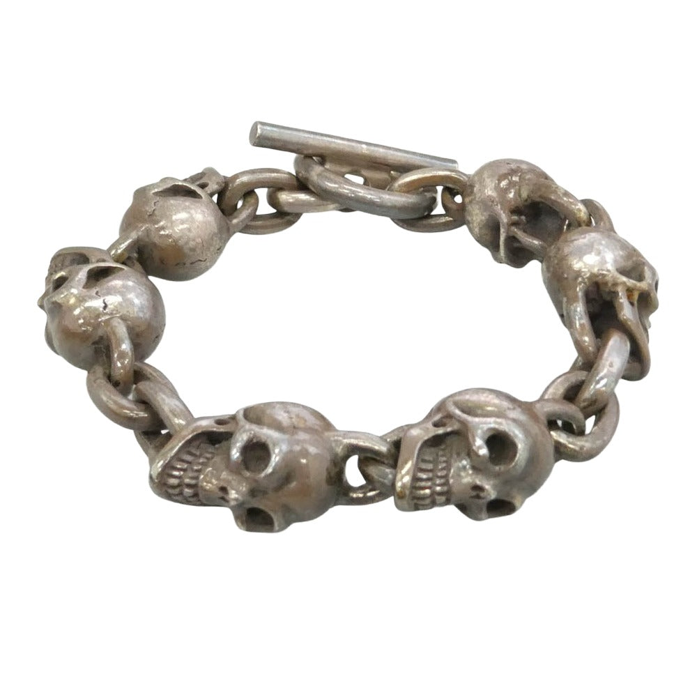 GABOR ガボール ギャランティ付属 マリア Six Master Skull Links Bracelet 6マスタースカルリンク 円筒Tバー ブレスレット シルバー系【中古】