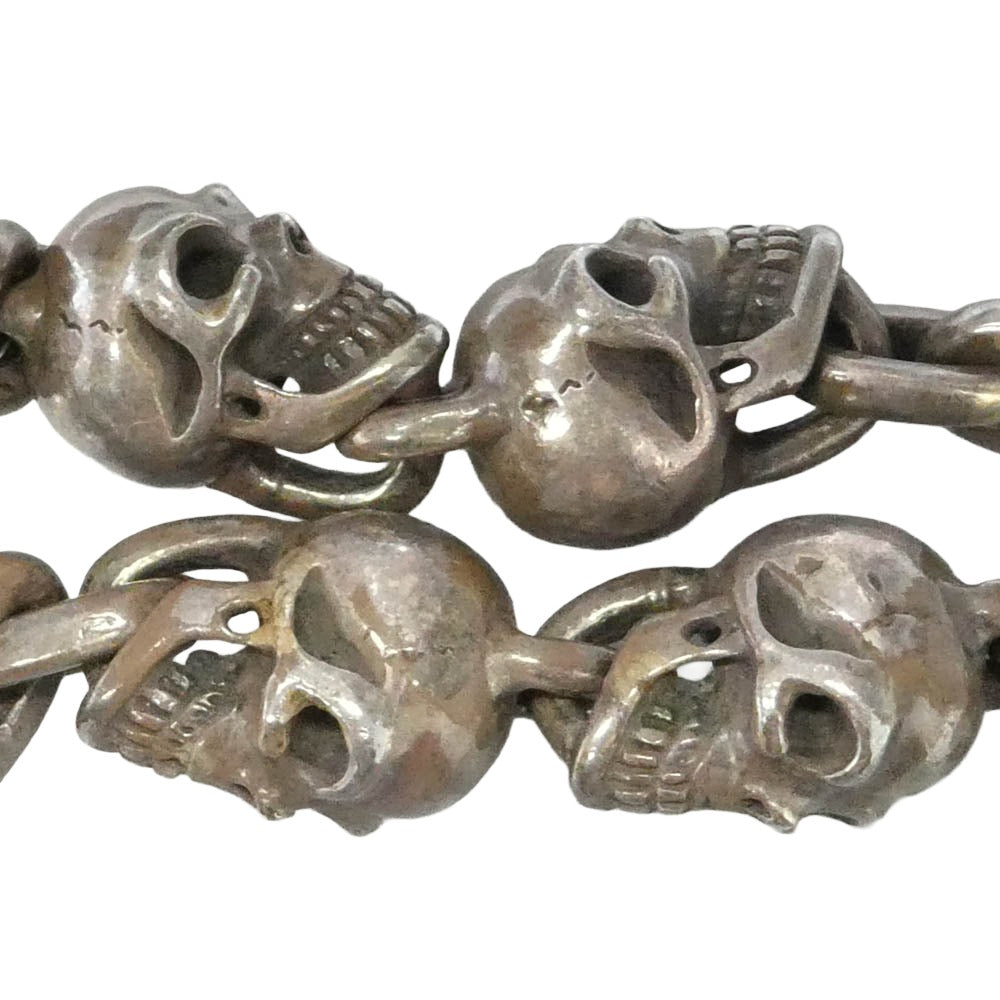 GABOR ガボール ギャランティ付属 マリア Six Master Skull Links Bracelet 6マスタースカルリンク 円筒Tバー ブレスレット シルバー系【中古】