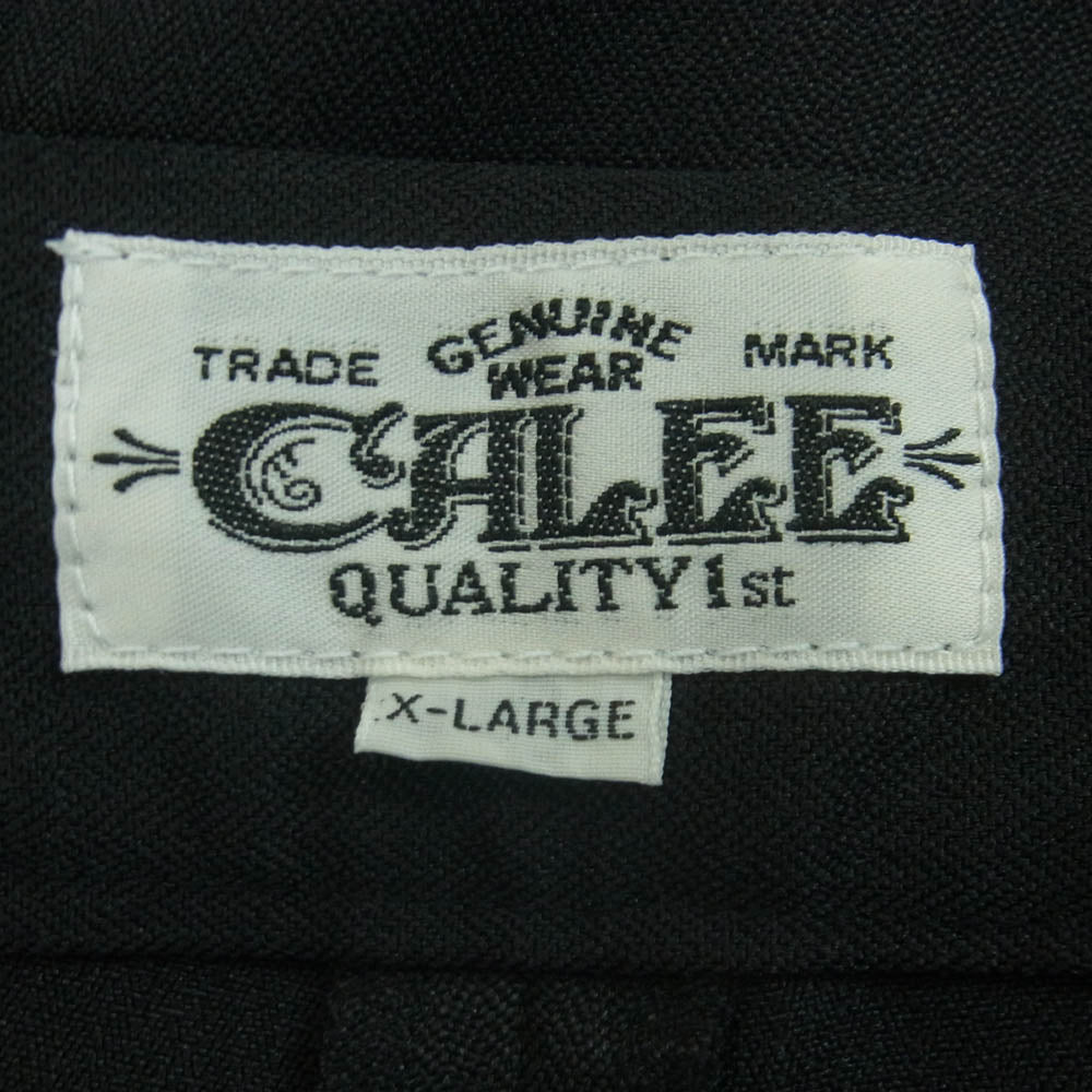 CALEE キャリー P/H TUCK WIDE SLACKS タック ワイド スラックス パンツ 日本製 ブラック系 XL【美品】【中古】