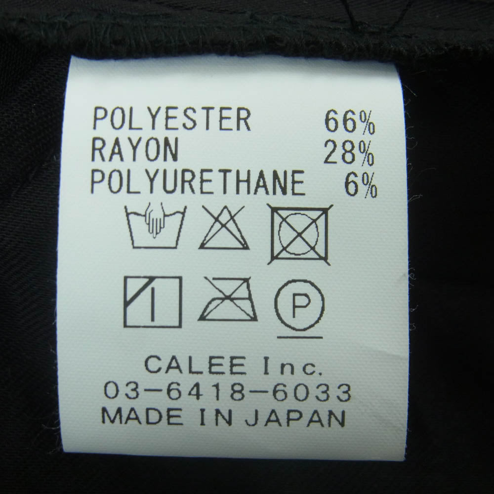 CALEE キャリー 26SS PLANE EASY SLACKS イージー スラックス パンツ 日本製 ブラック系 XL【美品】【中古】