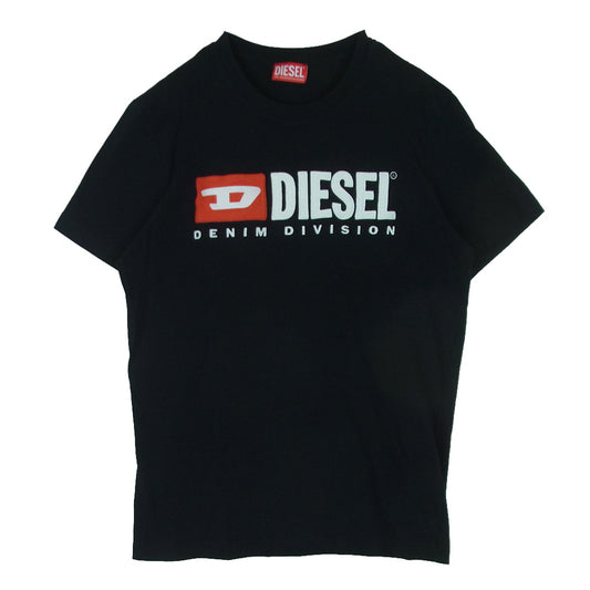 DIESEL ディーゼル T-Boxt-Div 刺繍 ワッペン ロゴ 半袖 Tシャツ コットン バングラデシュ製 ブラック系 M【中古】