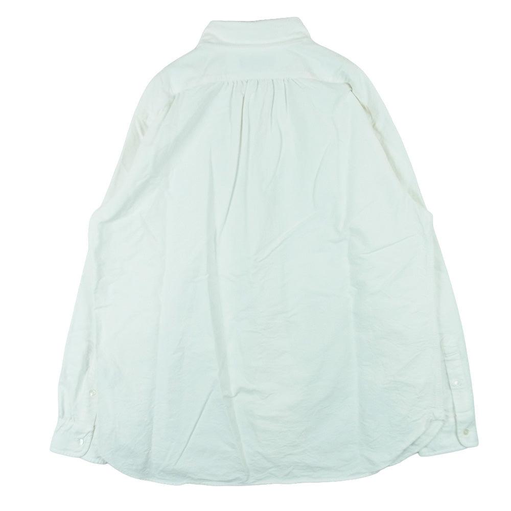 Nigel Cabourn ナイジェルケーボン 8050-00-10005 BRITISH OFFICERS SHIRT TYPE-2 OX ブリティッシュ オフィサーズ オックスフォード BD ボタンダウン 長袖 シャツ ホワイト系 アイボリー系 46【美品】【中古】