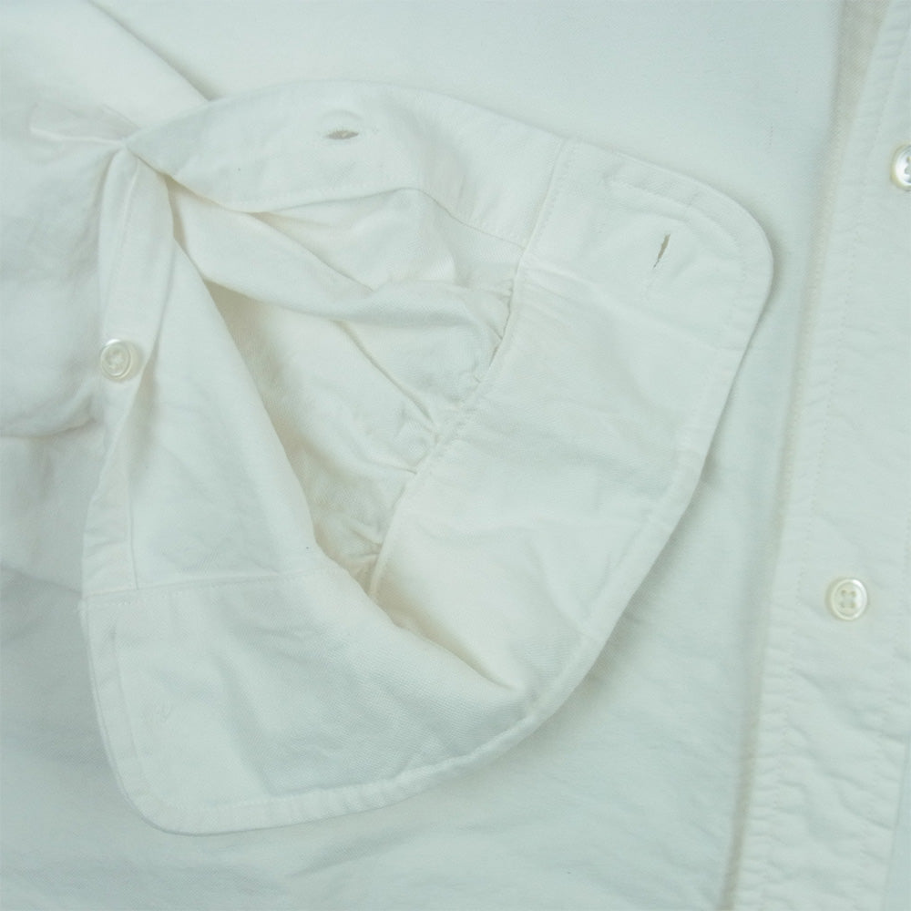 Nigel Cabourn ナイジェルケーボン 8050-00-10005 BRITISH OFFICERS SHIRT TYPE-2 OX ブリティッシュ オフィサーズ オックスフォード BD ボタンダウン 長袖 シャツ ホワイト系 アイボリー系 46【美品】【中古】