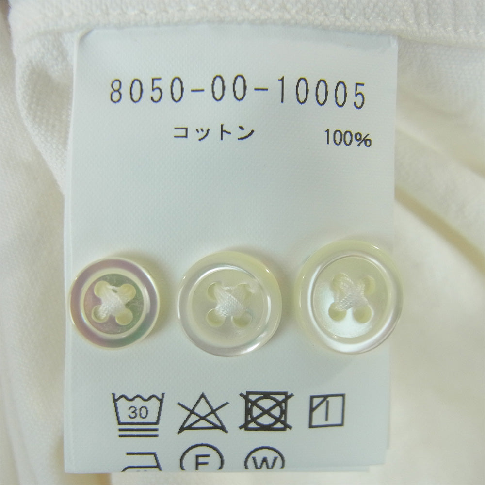 Nigel Cabourn ナイジェルケーボン 8050-00-10005 BRITISH OFFICERS SHIRT TYPE-2 OX ブリティッシュ オフィサーズ オックスフォード BD ボタンダウン 長袖 シャツ ホワイト系 アイボリー系 46【美品】【中古】
