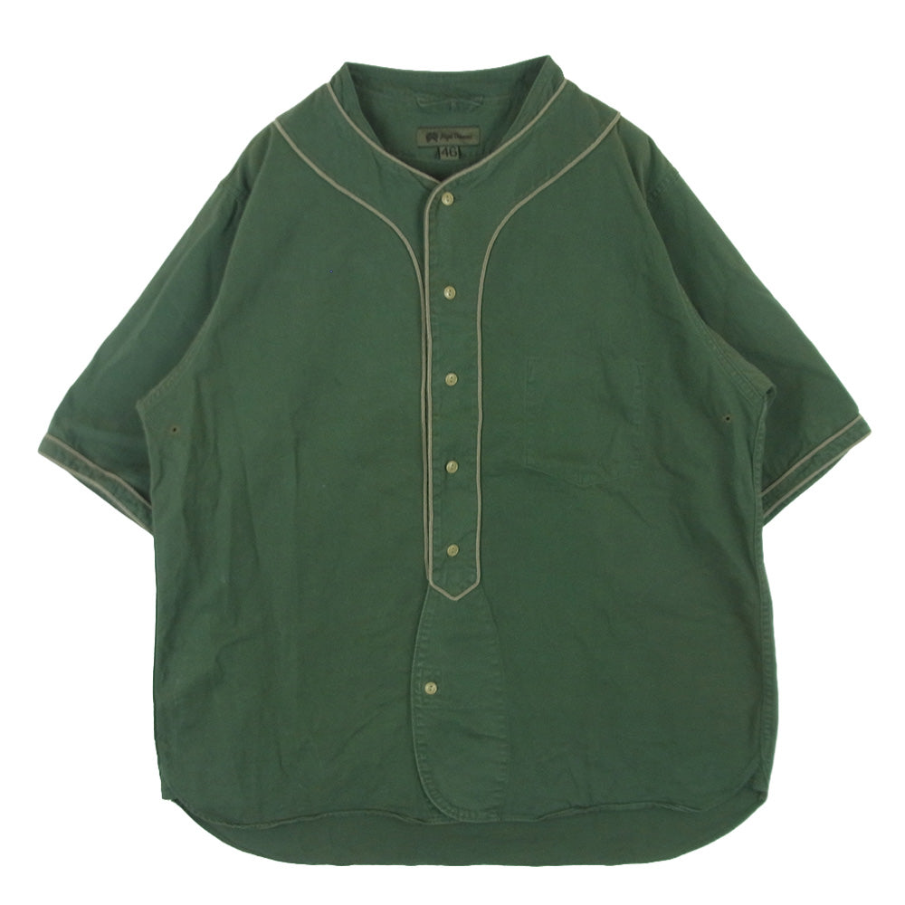 Nigel Cabourn ナイジェルケーボン 8044-00-11003 BASEBALL SHIRT ベースボール 半袖 シャツ グリーン系 46【中古】