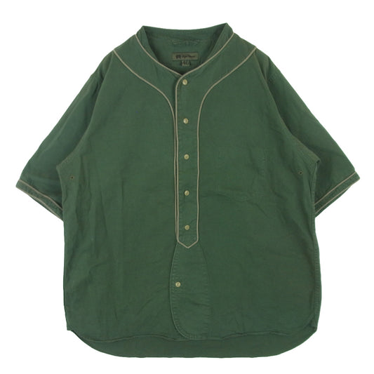 Nigel Cabourn ナイジェルケーボン 8044-00-11003 BASEBALL SHIRT ベースボール 半袖 シャツ グリーン系 46【中古】