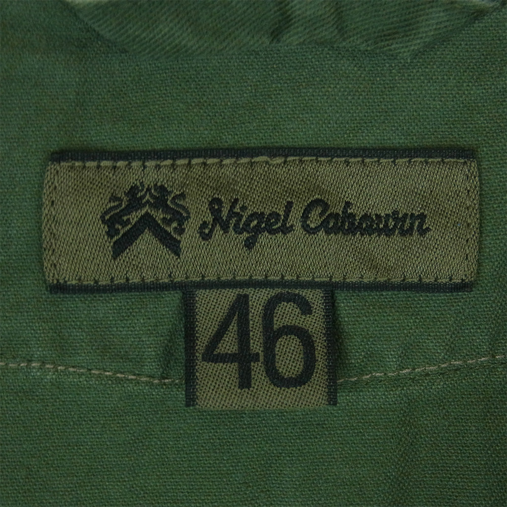 Nigel Cabourn ナイジェルケーボン 8044-00-11003 BASEBALL SHIRT ベースボール 半袖 シャツ グリーン系 46【中古】