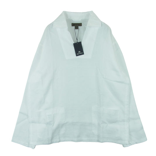 Nigel Cabourn ナイジェルケーボン 8052-00-10011 FRENCH PULLOVER SHIRT HEMP フレンチプルオーバー 長袖 シャツ ヘンプ ホワイト系 48【新古品】【未使用】【中古】