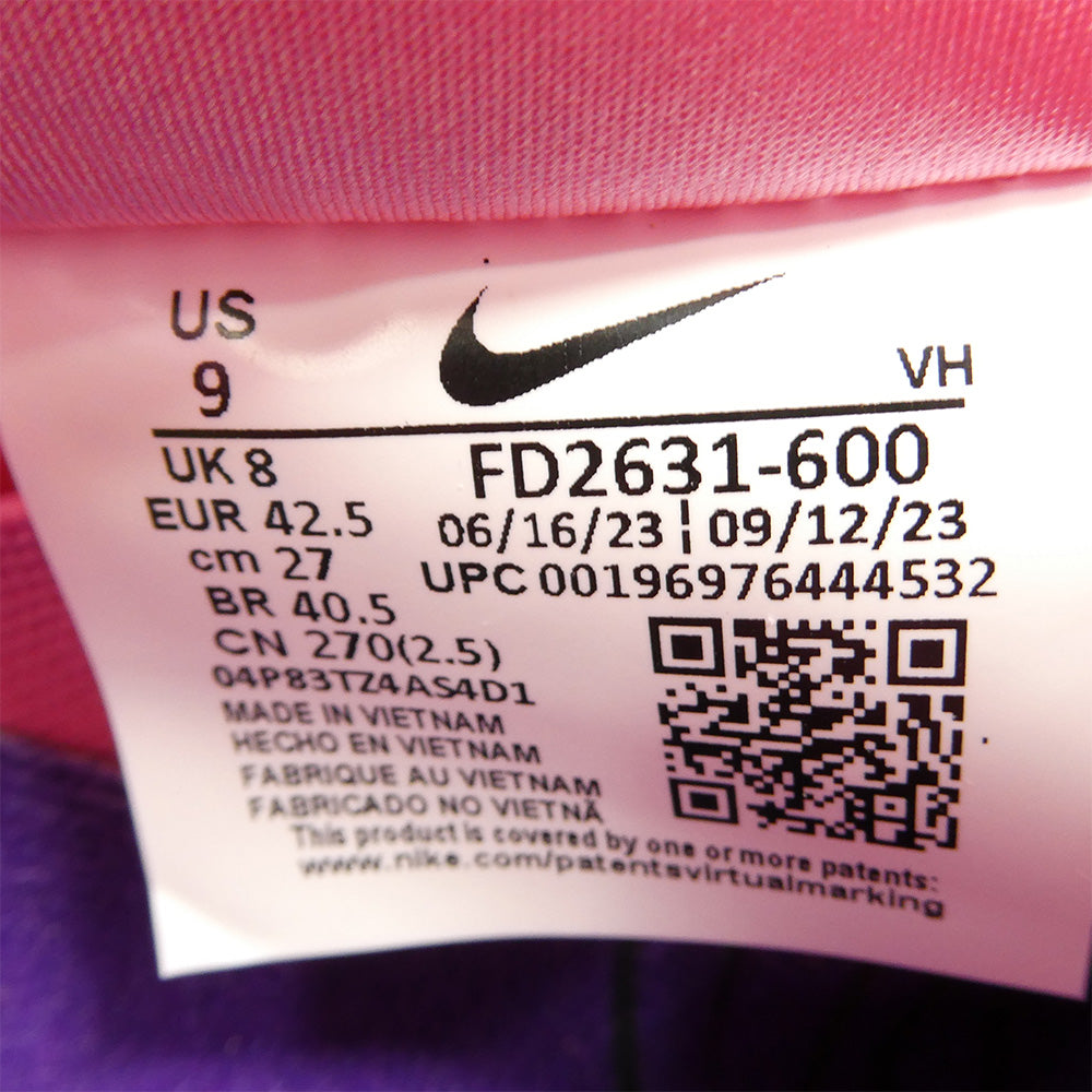 NIKE ナイキ 23AW FD2631-600 × The Powerpuff Girls SB Dunk Low Pro QS Blossom 【フェイクバスターズ鑑定済】パワーパフガールズ ダンク ロー プロ ブロッサム ピンク系 27cm【新古品】【未使用】【中古】