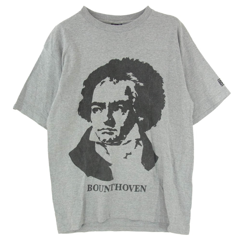 BOUNTY HUNTER バウンティーハンター ベートーベン ロゴ プリント クルーネック 丸首 半袖 Tシャツ カットソー グレー系 XL【中古】
