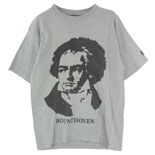 BOUNTY HUNTER バウンティーハンター ベートーベン ロゴ プリント クルーネック 丸首 半袖 Tシャツ カットソー グレー系 XL【中古】