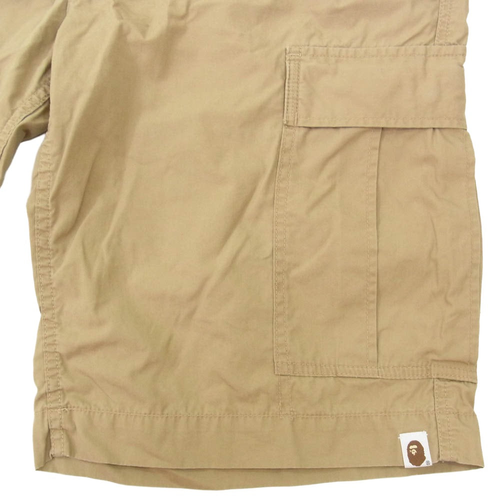 A BATHING APE アベイシングエイプ 1930-153-009 カーゴ ショート ハーフ パンツ ベージュ系 XL【中古】