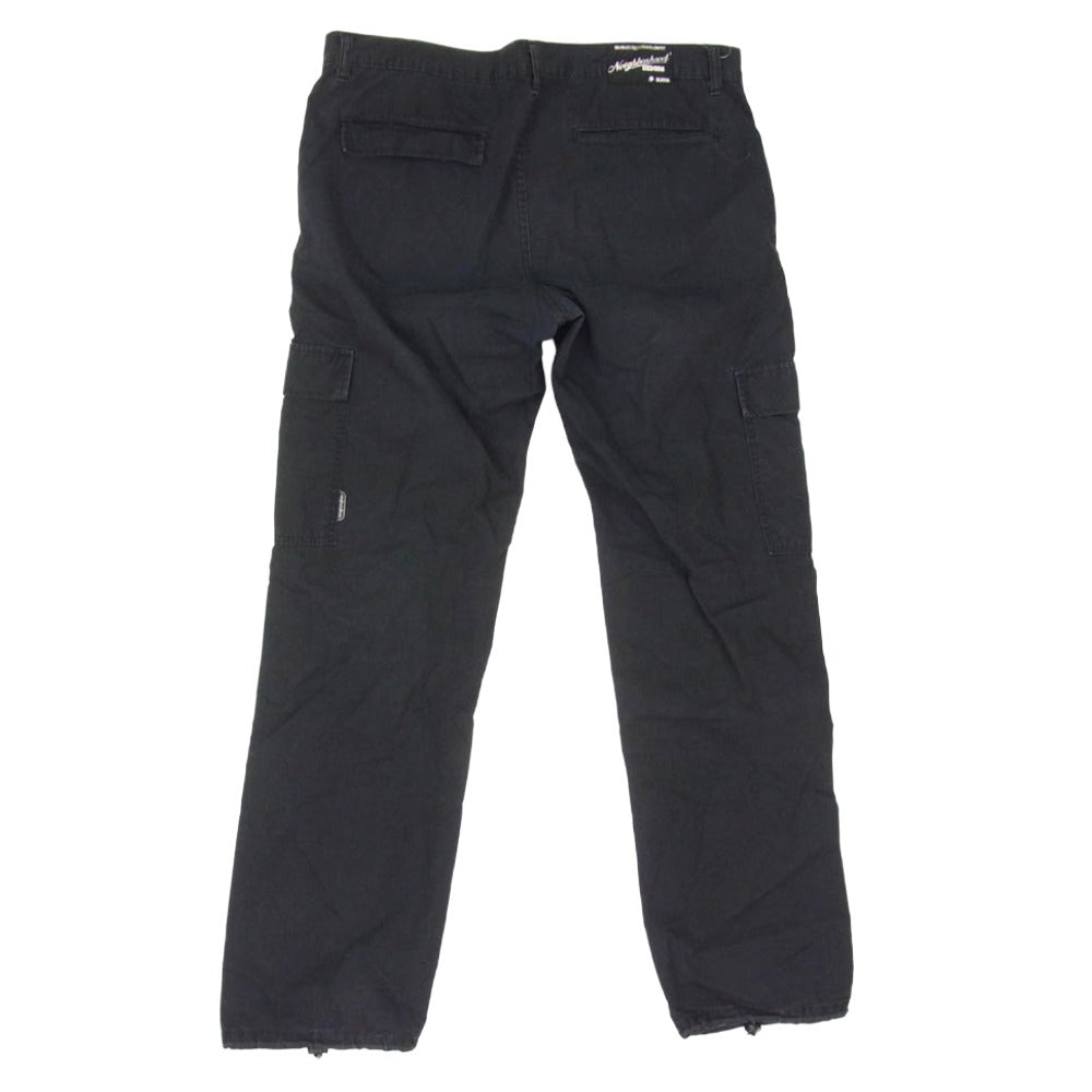 NEIGHBORHOOD ネイバーフッド DCNH-PT-05 03年製 コットン 無地 日本製 カーゴ パンツ ブラック系 XL【中古】