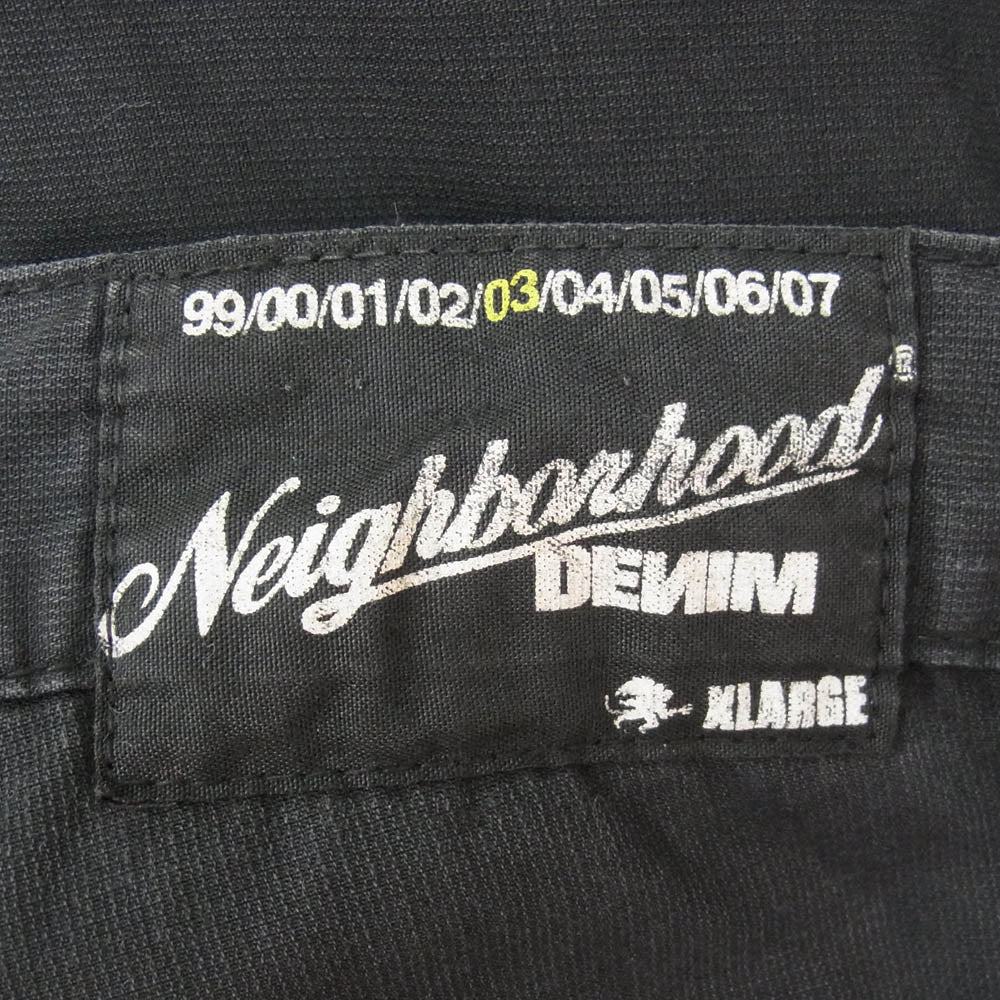 NEIGHBORHOOD ネイバーフッド DCNH-PT-05 03年製 コットン 無地 日本製 カーゴ パンツ ブラック系 XL【中古】