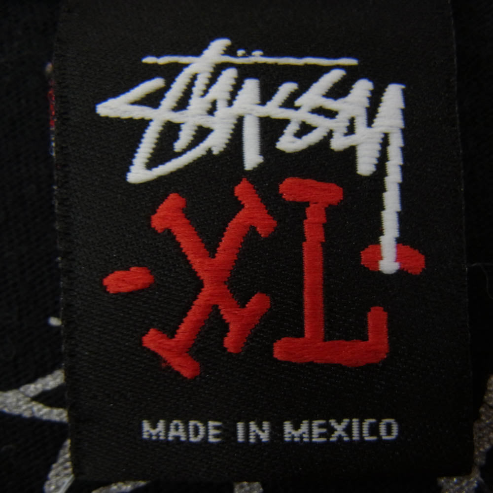 STUSSY ステューシー world tour tee ワールド ツアー 丸首 クルーネック 半袖 Tシャツ カットソー ブラック系 XL【中古】
