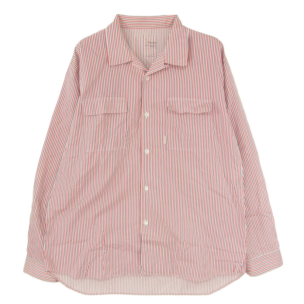 UNDERCOVER アンダーカバー 00AW D205 MELTING POT メルティングポット期 袖切替 長袖 ストライプ シャツ レッド系 L【中古】