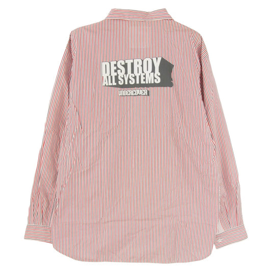 UNDERCOVER アンダーカバー 00AW D205 MELTING POT メルティングポット期 袖切替 長袖 ストライプ シャツ レッド系 L【中古】