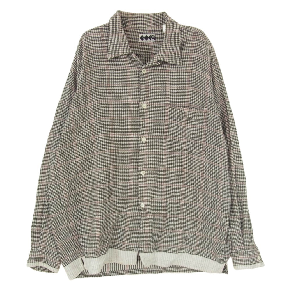 GOODENOUGH グッドイナフ FINESSE フィネス 90s 初期タグ フランネル チェック オープンカラー 長袖 シャツ ブラック系 L【中古】
