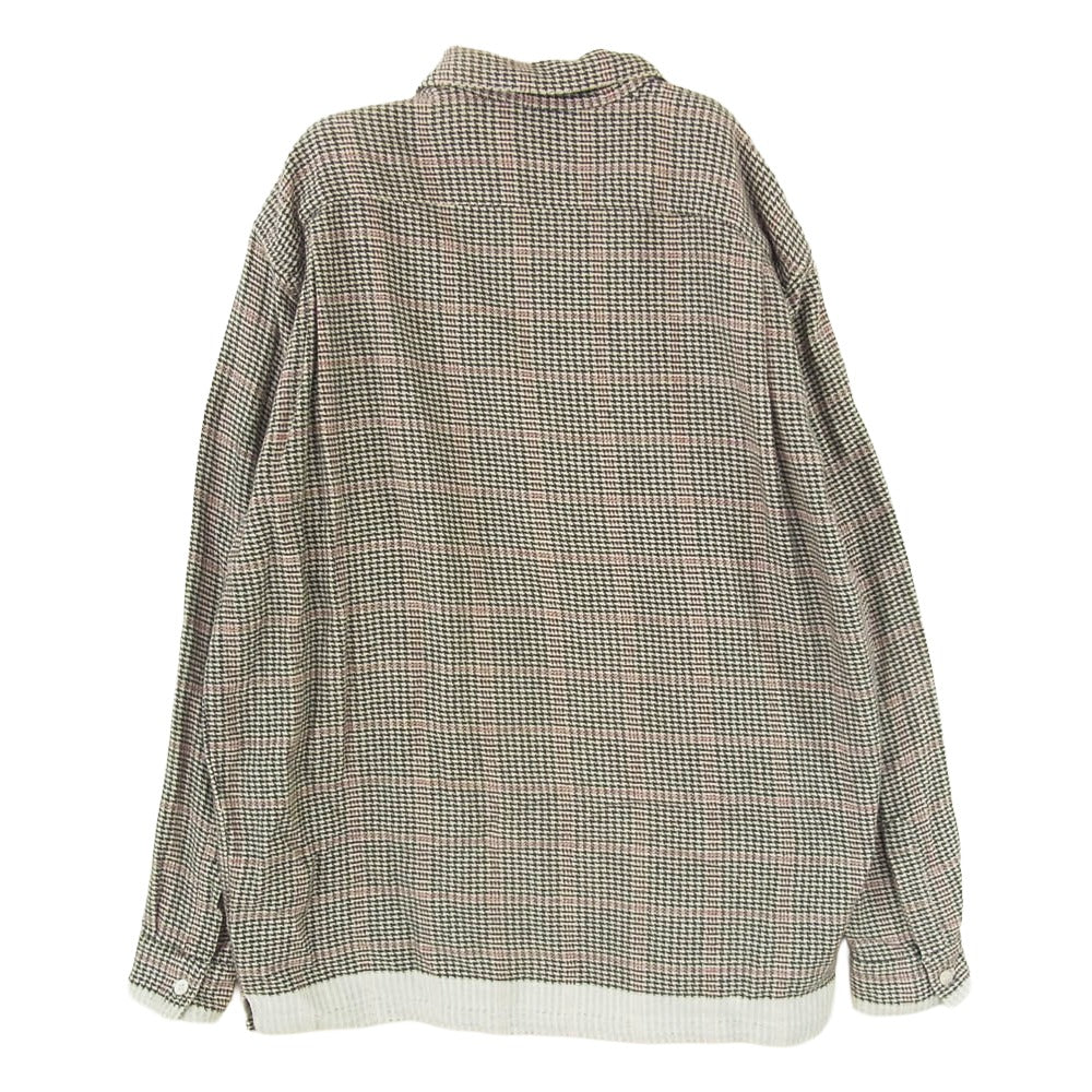 GOODENOUGH グッドイナフ FINESSE フィネス 90s 初期タグ フランネル チェック オープンカラー 長袖 シャツ ブラック系 L【中古】