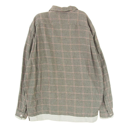 GOODENOUGH グッドイナフ FINESSE フィネス 90s 初期タグ フランネル チェック オープンカラー 長袖 シャツ ブラック系 L【中古】