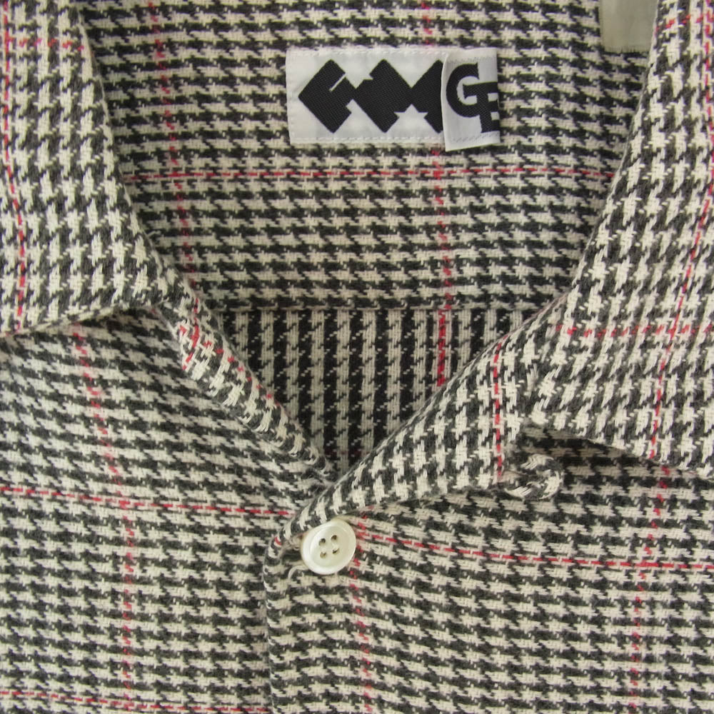 GOODENOUGH グッドイナフ FINESSE フィネス 90s 初期タグ フランネル チェック オープンカラー 長袖 シャツ ブラック系 L【中古】
