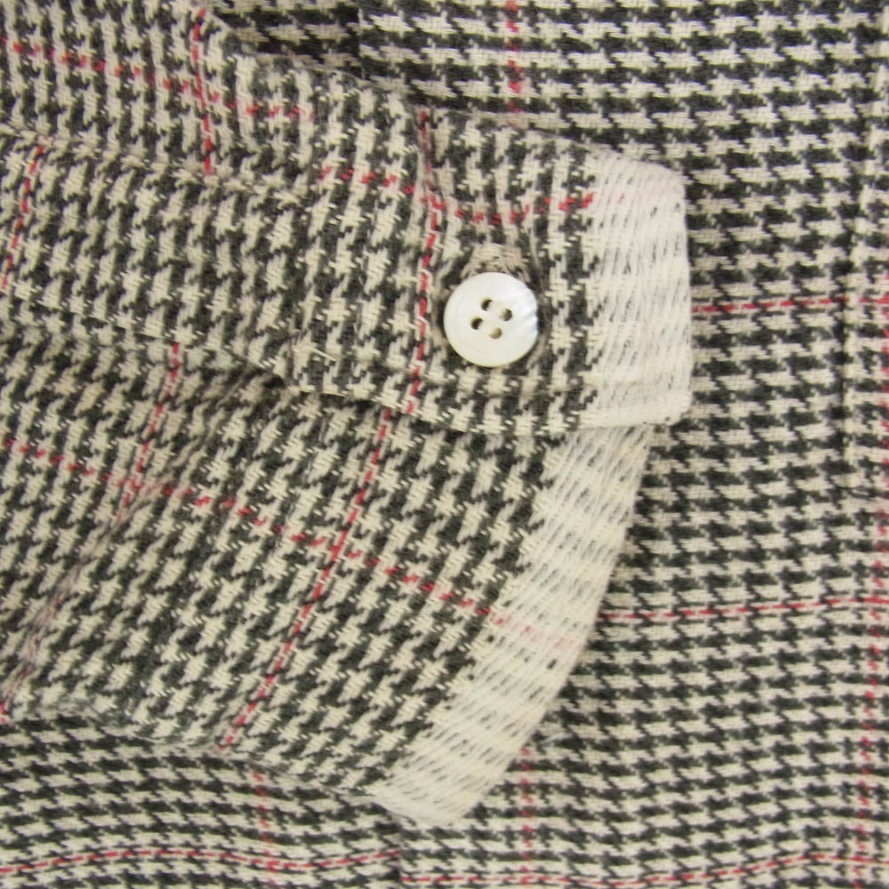 GOODENOUGH グッドイナフ FINESSE フィネス 90s 初期タグ フランネル チェック オープンカラー 長袖 シャツ ブラック系 L【中古】